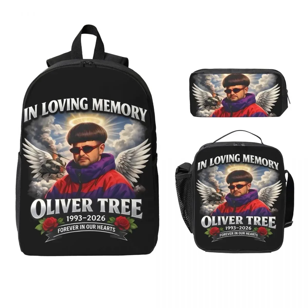 sac à dos pour enfants rip oliver tree 1993-2026, boîte à lunch, trousse à crayons pour garçons et filles, ensemble de sacs à dos scolaires