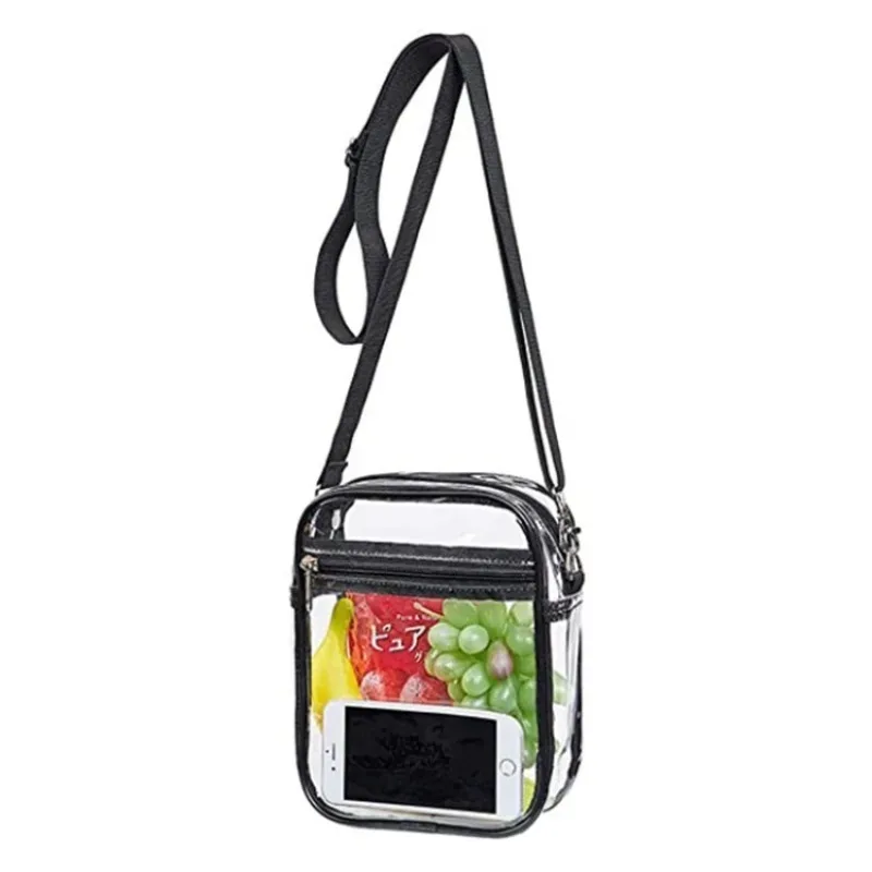 sac à bandoulière transparent avec fermeture éclair et sangle réglable, idéal pour les concerts, les stades, les voyages et l'usage quotidien pour femmes