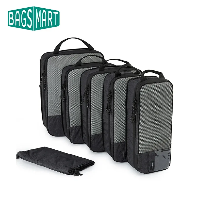BAGSMART Cubes de compression pour bagages, organisateurs de voyage extensibles pour hommes et femmes, sac de voyage à emporter en cabine