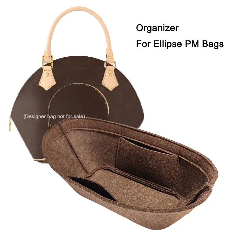 insert d'organisateur de feutre pour les sacs de l'ellipse pm, façonneur de base de sac de lune de poche intérieure de sac à main