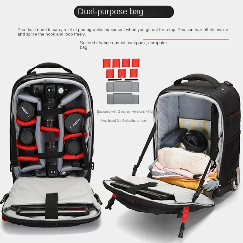 sac à dos professionnel pour appareil photo sr, valise de voyage trolley, photographie, vidéo, photo, appareil photo numérique, bagages