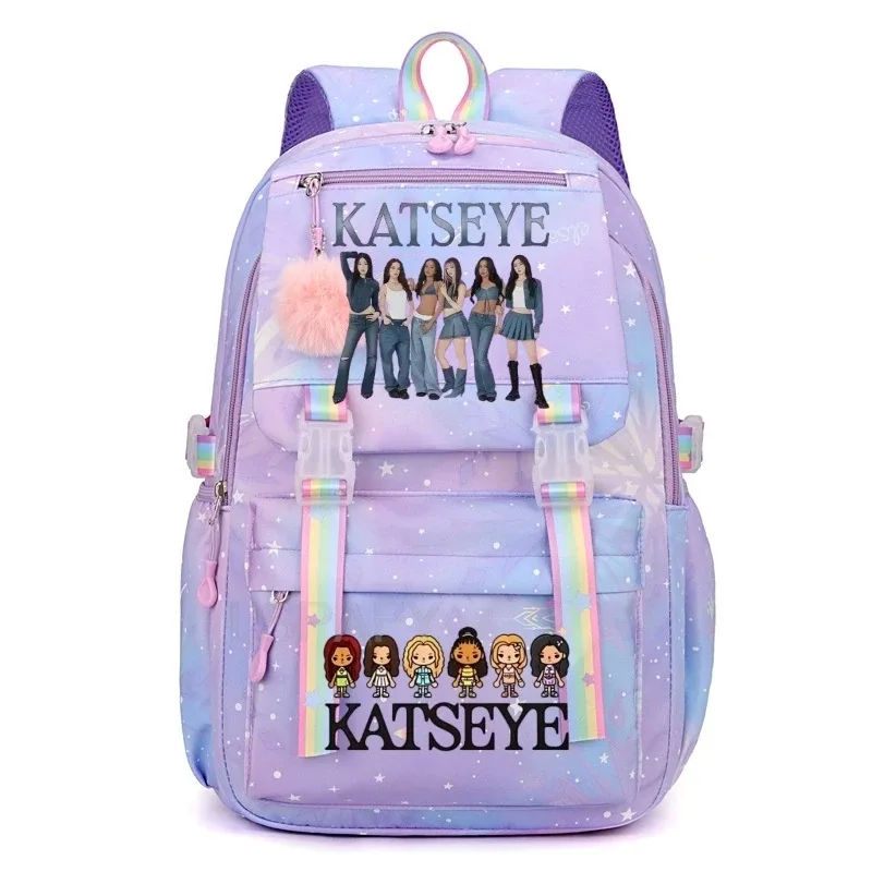 sacs d'école pour filles, sac à dos kpop katseye, sacs d'école décontractés à la mode pour adolescents, sac à dos léger pour étudiantes, sac à dos de voyage pour femmes