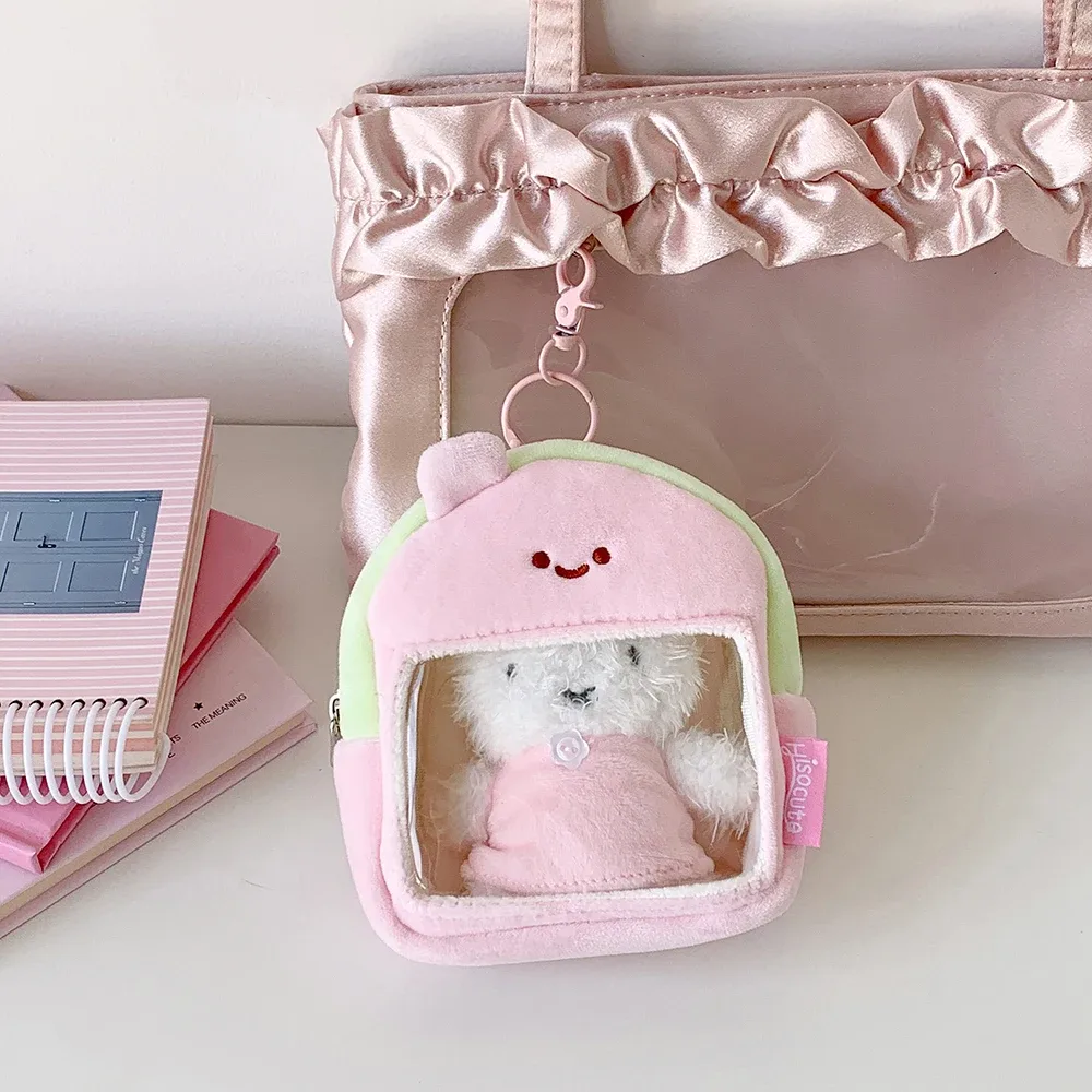 sac de rangement transparent pour poupées, modèle maison de dessin animé mignon, sac bandoulière tendance pour filles, accessoire de décoration, sac de présentation pour pendentifs, cadeaux