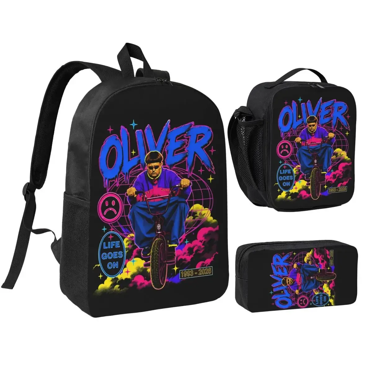 sac à dos commémoratif rip oliver tree pour adolescents, sac à dos pour ordinateur portable, sac à déjeuner, trousse à crayons, 3 pièces/ensemble