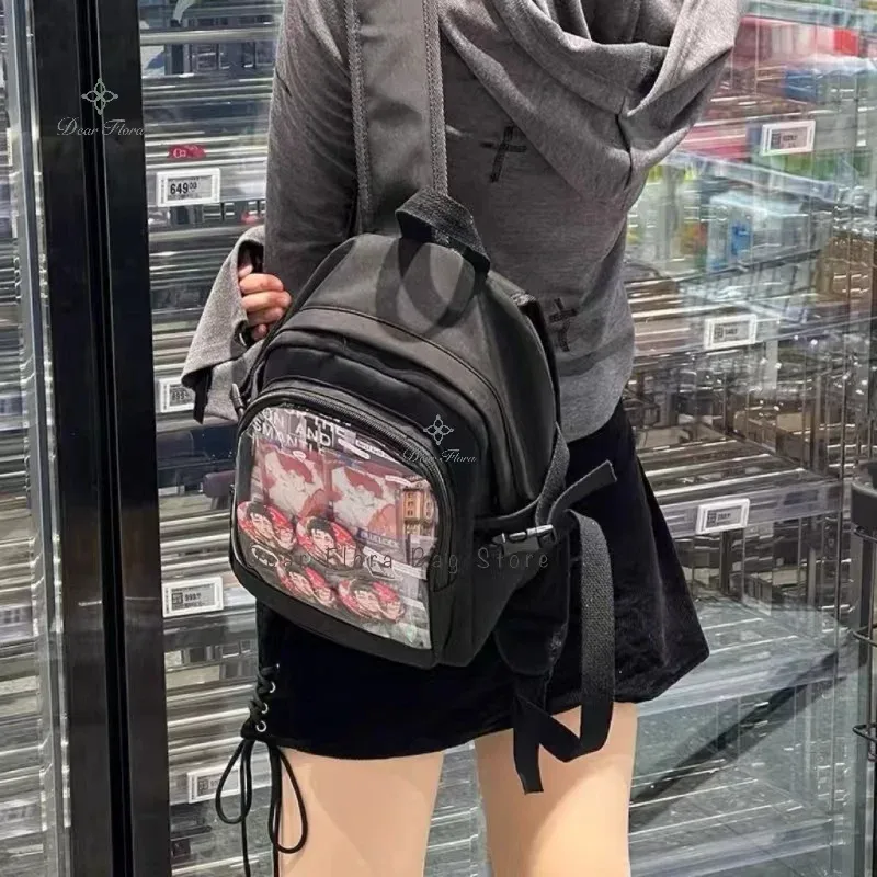 y2k mignon mini sac à dos femmes kawaii ita sac doux fille sac à dos transparent bricolage personnalité affichage sac à dos lolita sac à bandoulière