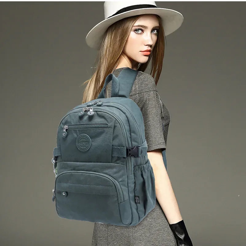 haute qualité nylon imperméable a4 étudiant cartable femmes hommes sac à dos léger sac de voyage bleu vert noir rouge rose m2303