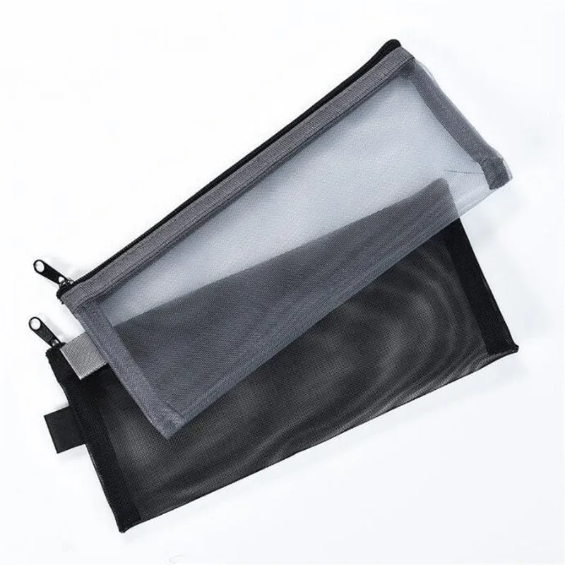sacs de toilette décontractés à fermeture éclair, trousse de maquillage noire en maille transparente, pochette de rangement pour organisateur, sac à cosmétiques de voyage pour femmes