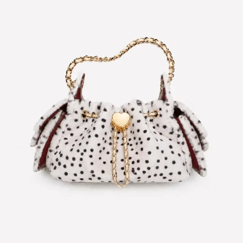 sac seau léopard en fausse fourrure avec chaîne et cordon de serrage, sac à bandoulière pour femme, sac à main en peluche, sac fourre-tout automne-hiver