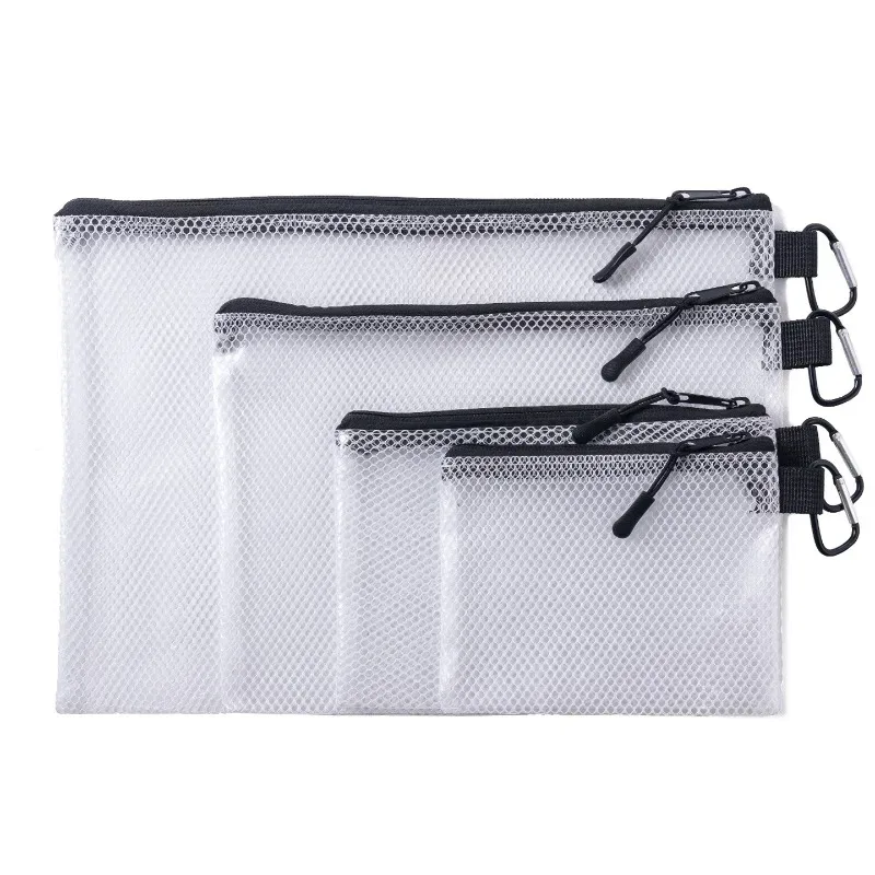 sac de rangement de maquillage transparent imperméable portable, sacs à documents, pochette pour femmes, sac de rangement pour pinceaux de maquillage, étui organisateur de cosmétiques, 1 pièce