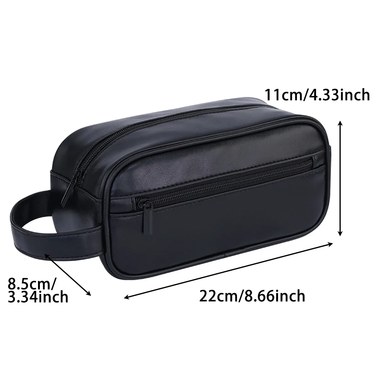 sac de toilette de voyage en cuir pu pour homme, sac de rasage portable imperméable, organiseur de cosmétiques multi-poches, trousse de toilette pour voyage