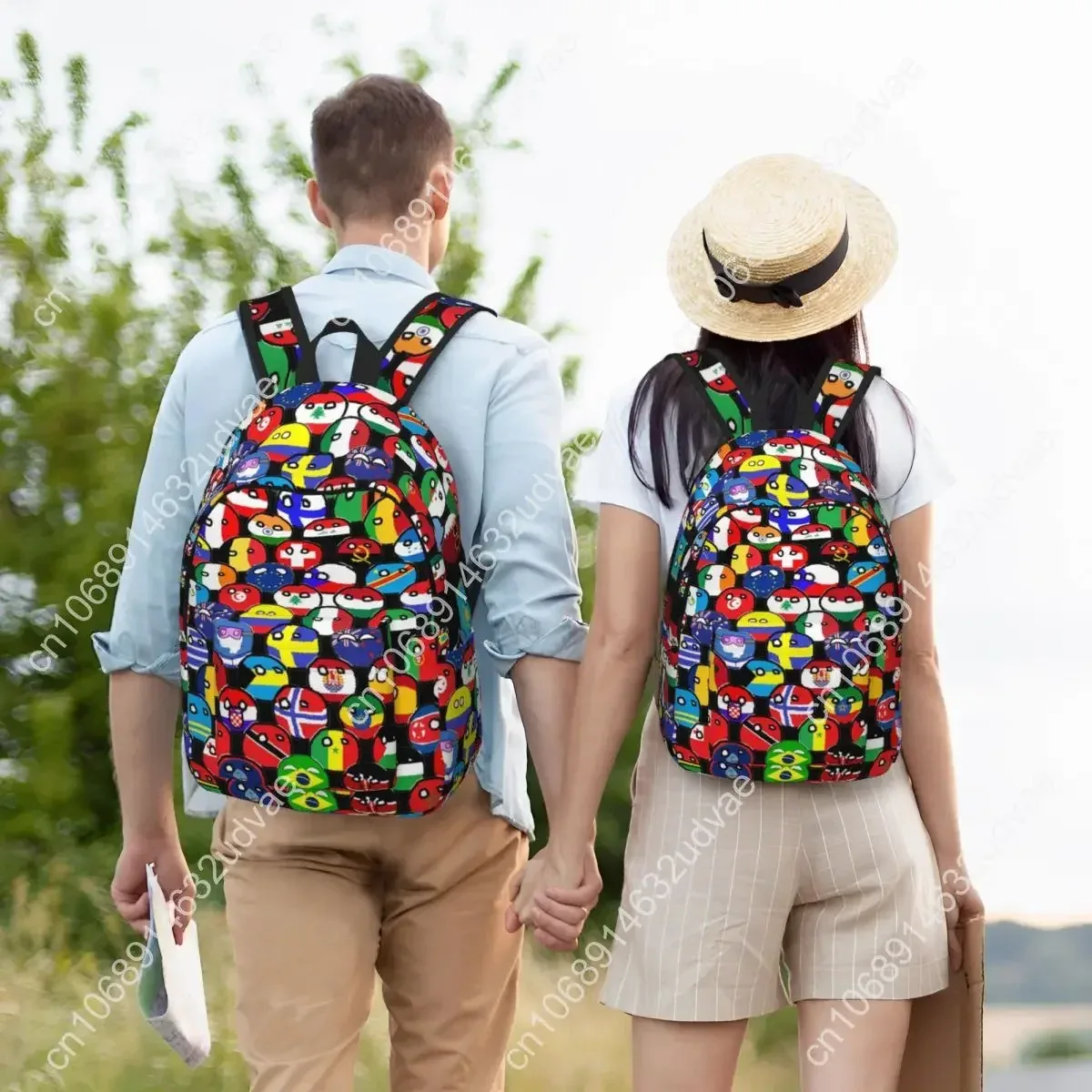 sac à dos de dessin animé countryball pour écoliers, lycéens et étudiants, sac à dos mignon sur le thème des pays et de la terre, sac à dos de jour pour adolescents, cadeau