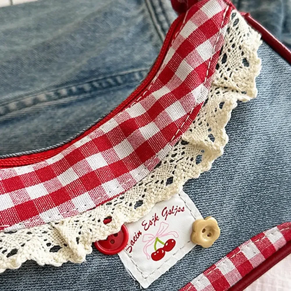 sac à main femme fashion grid avec ruban en dentelle, bandoulière extensible, sac à bandoulière simple ou sous le bras, idéal pour les trajets quotidiens et les étudiants
