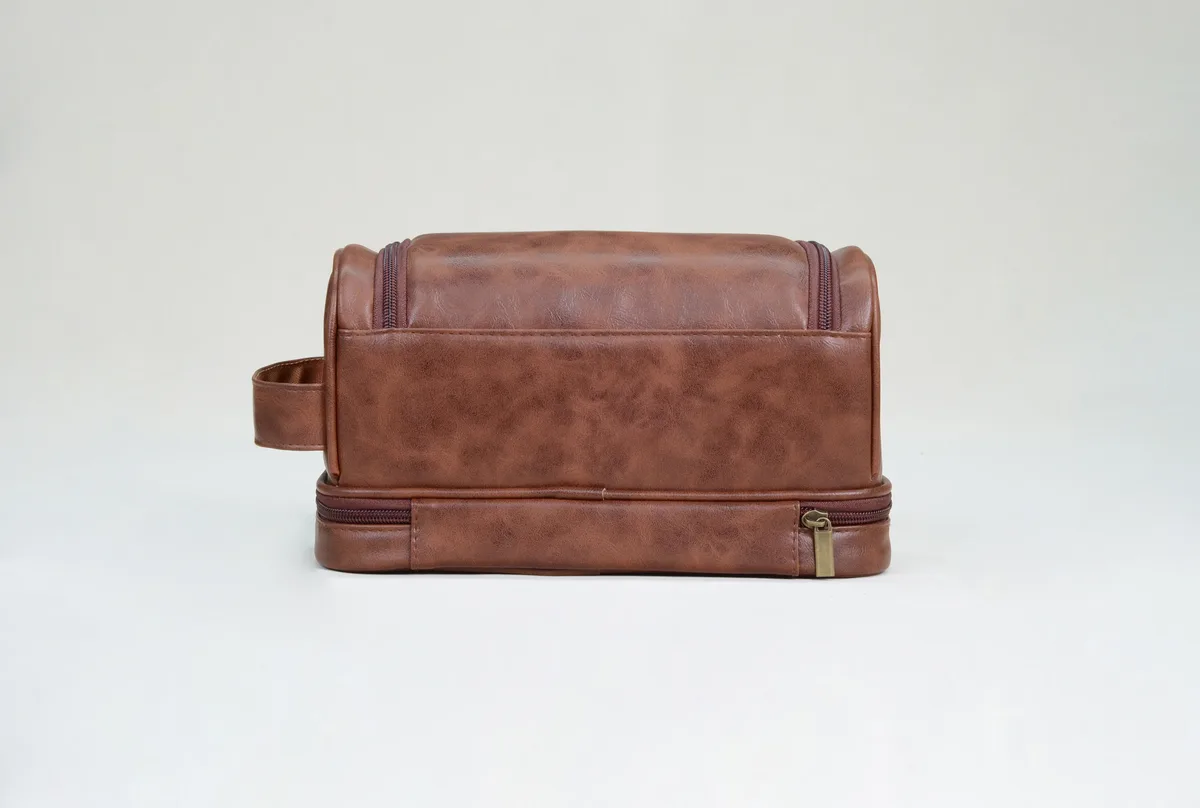trousse de toilette, trousse de voyage en cuir pour homme avec crochet de suspension, grande trousse de toilette imperméable pour la salle de bain et le rasage