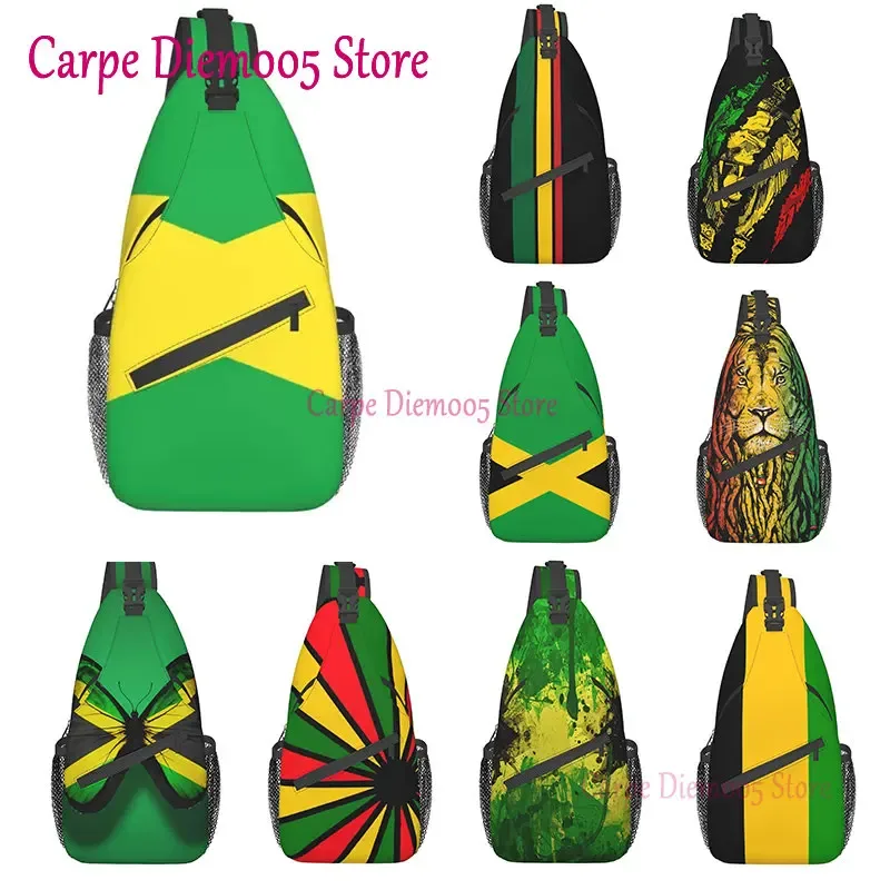 sac à dos à bandoulière drapeau de la jamaïque pour hommes et femmes, sac de sport durable pour le cyclisme, les voyages, la randonnée, le jour