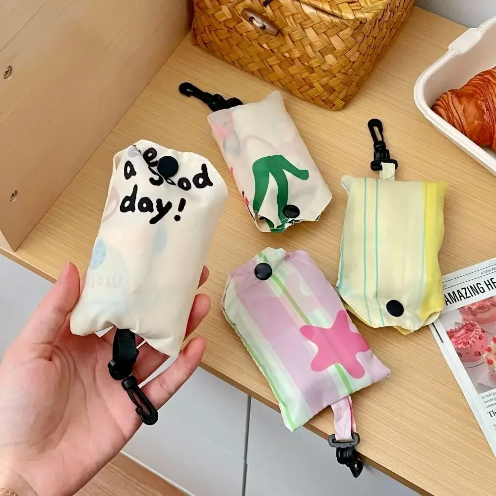 Sac de courses pliable en Nylon créatif, sacs de rangement, fourre-tout, sac écologique de dessin animé, sac d'épicerie de voyage étanche réutilisable, collation