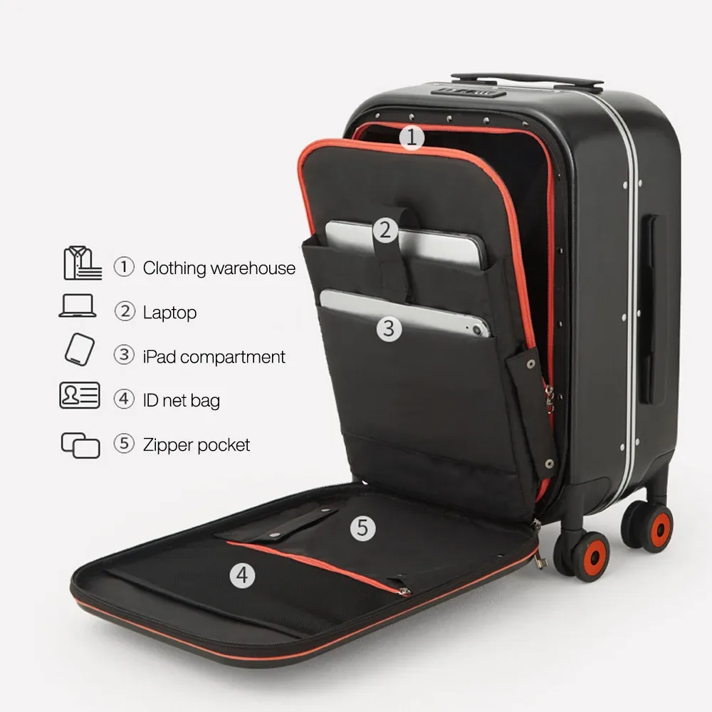 réi-valise à roulettes rigide avec cadre en aluminium, roues rotatives pc, chariot à roulettes, nouveau design innovant