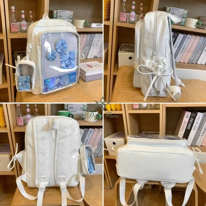 nouveau y2k mignon ita sac à dos étudiants grande capacité sac à dos décontracté fille transparent bricolage affichage sac à dos à la mode voyage cartables