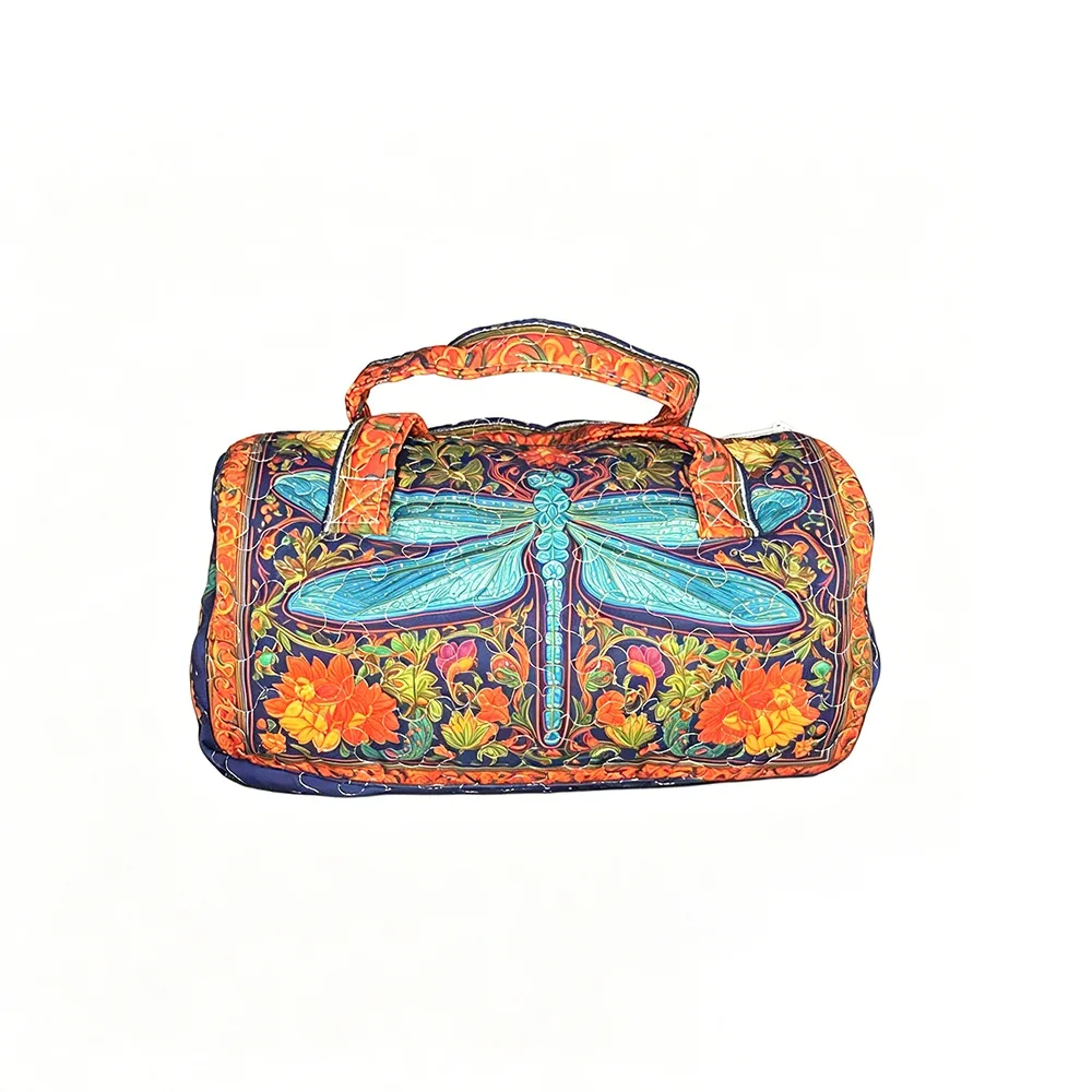 sac de voyage matelassé à imprimé floral vache, sac de week-end léger, bagage à main pour la gym, les sports et les escapades