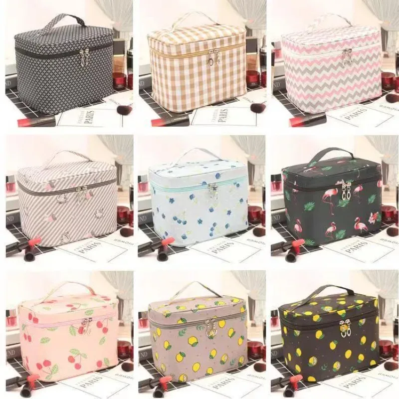 nouvelle trousse de maquillage portable en toile imperméable, mignonne, multifonctionnelle, pour voyage, sac de rangement pour maquillage, trousse de toilette bx118