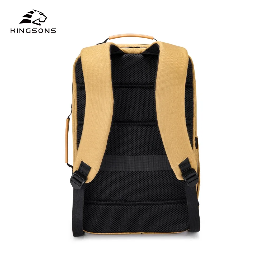 sac à dos pour ordinateur portable kingsons 23l en polyester recyclé pour hommes et femmes, sac à dos décontracté imperméable de 15,6 pouces, sac de transport léger