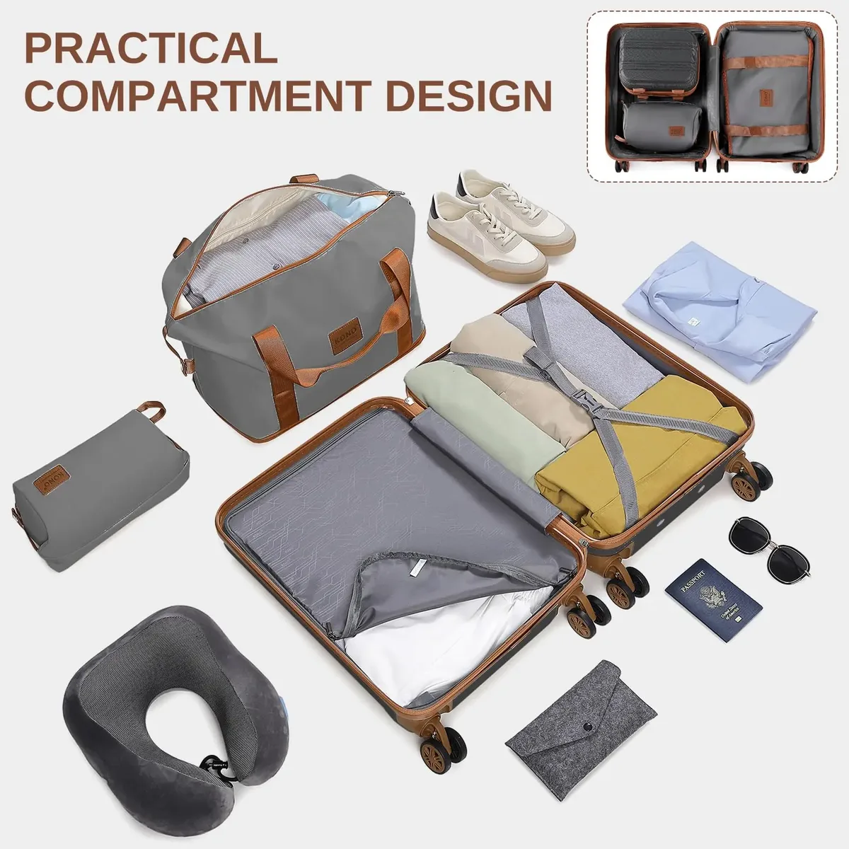 kono 4/5/6 pièces trousse de beauté boîte trousse à cosmétiques bagage à main trousse de toilette sac de voyage ensemble de bagages