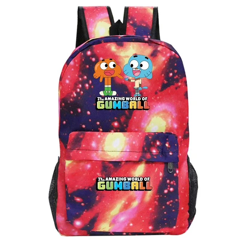 sac à dos the amazing world of gumball pour garçons et filles, sac à dos de dessin animé de grande capacité, sac à livres pour étudiants, sac de voyage unisexe pour l'extérieur
