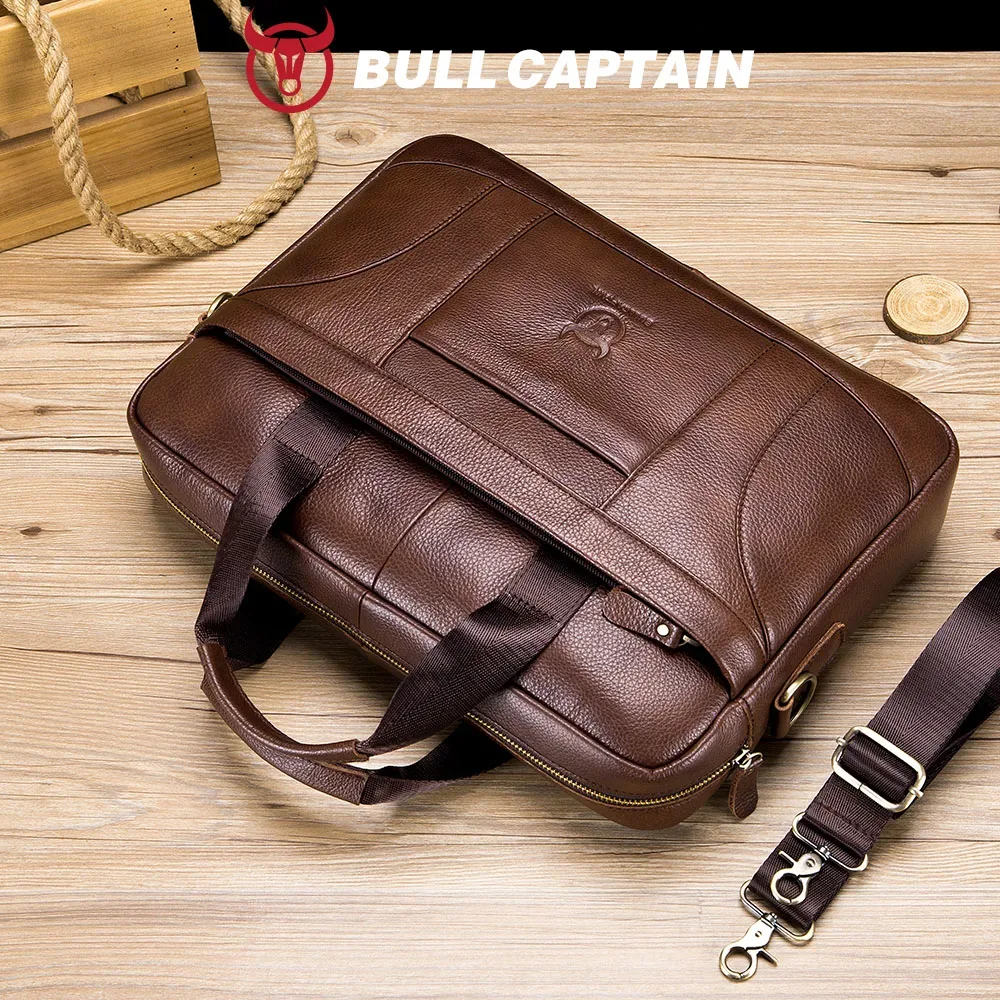 bullcaptain sac à main pour homme, marque célèbre, sac à bandoulière en cuir, sac de messager, sac de bureau, sac pour ordinateur portable 14 pouces, haute qualité