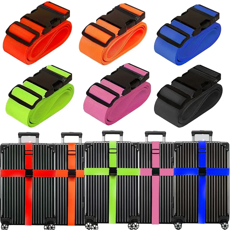 ensemble de sangles à boucle monobloc, sangle d'emballage en nylon résistante à l'usure, sangle de bagage anti-ouverture, étiquette d'identification pour compagnies aériennes, accessoires de bagage pour voyages et déplacements professionnels, adaptés aux voyageurs / étudiants / professionnels en déplacement, accessoires anti-ouverture pour bagages à main.