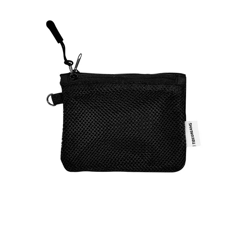 sac à cosmétiques en maille, pochette de rangement portable en maille avec fermeture éclair, sac de rangement léger pour articles divers, porte-monnaie carré polyvalent, 1 pièce