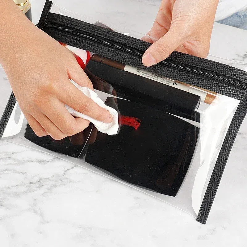 trousse de maquillage transparente en pvc pour femmes, trousses à cosmétiques, trousse de toilette, trousse de toilette, trousse à cosmétiques de voyage, trousse à monnaie pour enfants, trousse à poudres, trousse à cartes