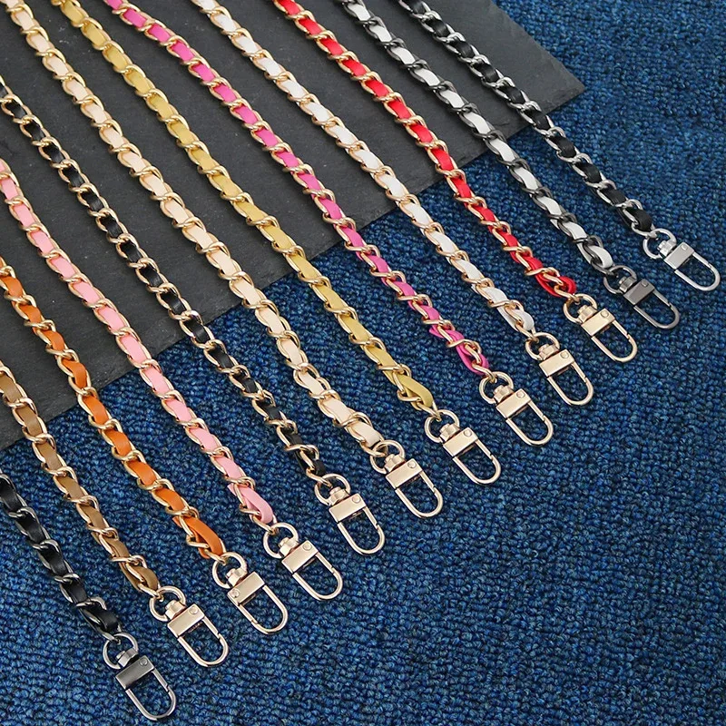 30/60/100/120/140cm cuir PU + chaîne en métal sac à bandoulière sangle pour femmes sac de mode sac à bandoulière dame bracelet en cuir pour sac à main