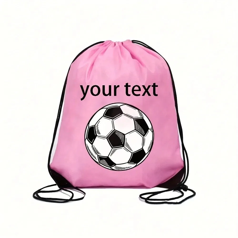 sac de sport unisexe personnalisé avec motif de football, sac à dos à cordon de serrage, pochette multifonctionnelle pour l'extérieur, petit sac de voyage, cadeau de vacances