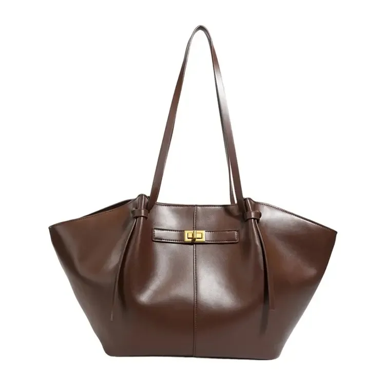 sacs à bandoulière trapèze grande capacité pour femmes, sacs à main de créateur avec fermoir métallique, sacs fourre-tout en cuir pu de haute qualité pour le quotidien