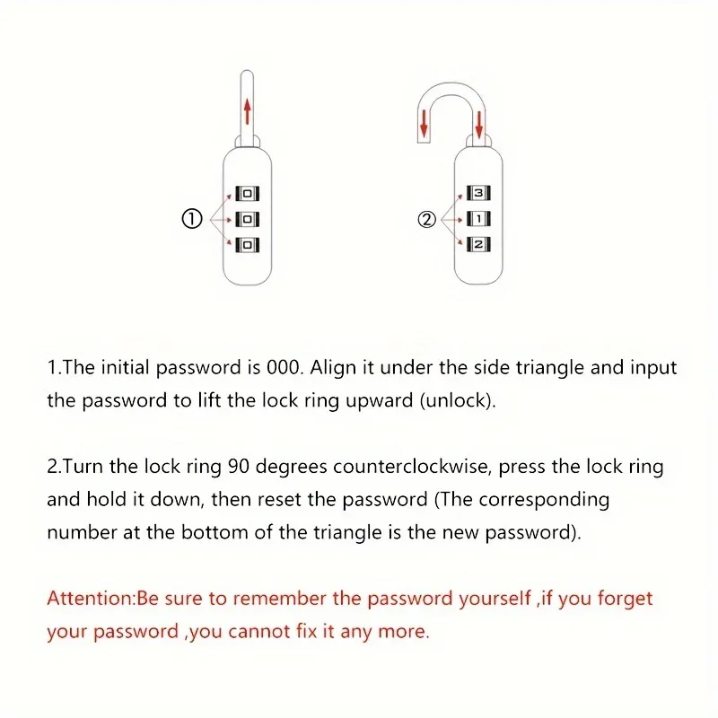 petit cadenas polyvalent avec mot de passe, pour sac à dos d'extérieur, verrouillage de sécurité, portable et léger, en alliage