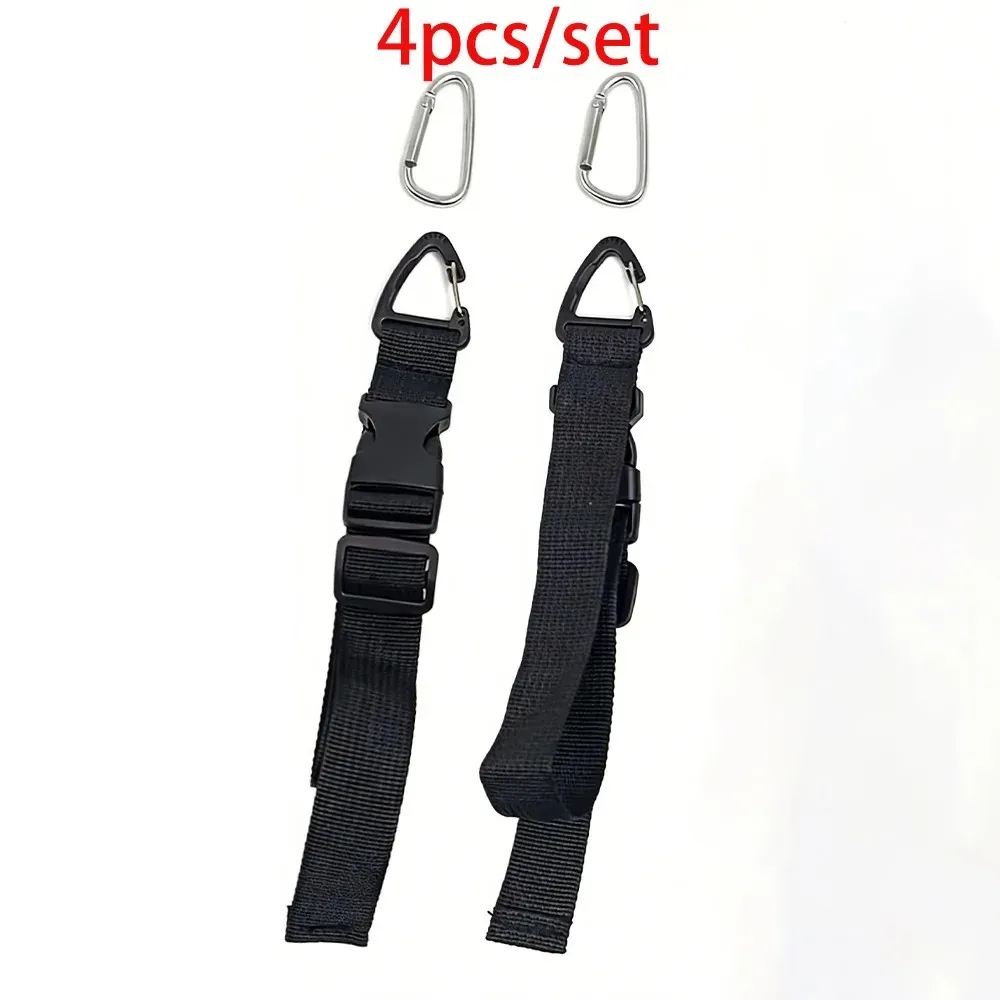 ceinture sécurité polyester noir boucle double carabiner crochet accessoires voyage sangles chapeaux transport vêtements