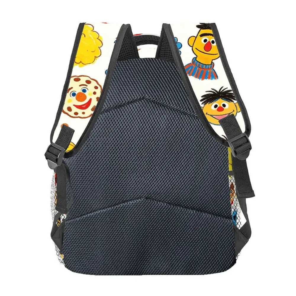 sac à dos imprimé sesame street, sac d'école avec dessin animé elmo cookie monster, sac à dos de grande capacité pour voyage en plein air, cadeau