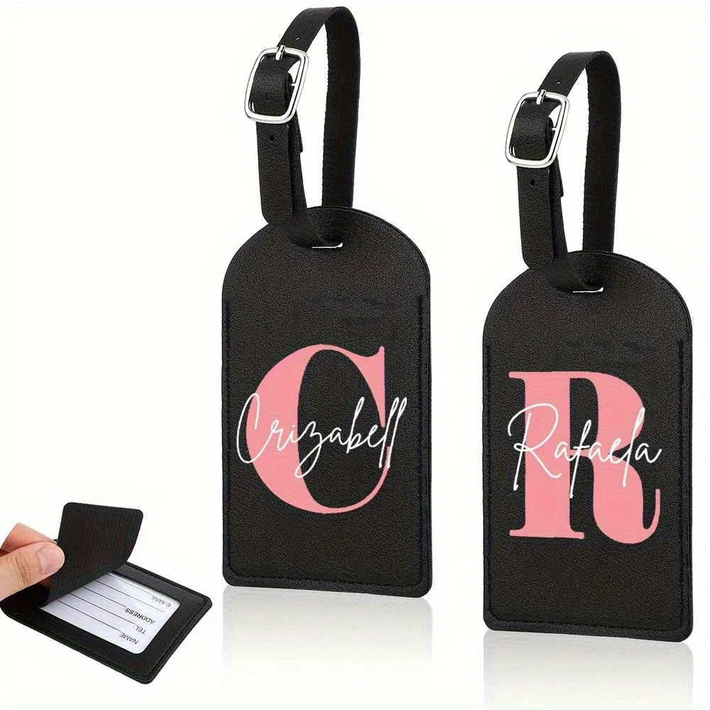 Étiquette de bagage monogrammée pour valise, sac à main, étiquette de sac de voyage, étiquette avec initiales et nom, cadeau personnalisé