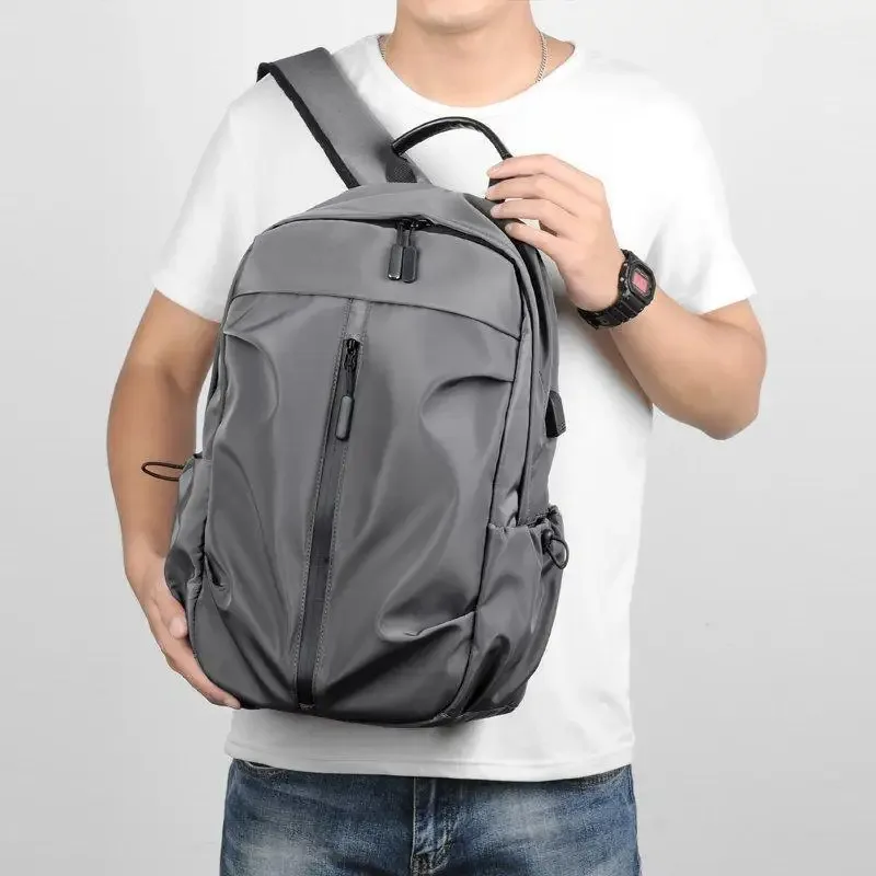 sac à dos pour ordinateur portable gris résistant à l'eau, grande capacité, bretelles rembourrées, pour l'école, le travail, les voyages, la randonnée