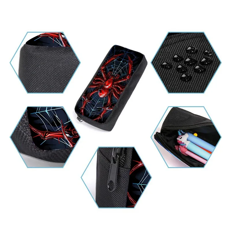 sac dos polyester arachnide rouge fond noir bandoulière arquée imperméable trousse toilette sac lunch enfants voyage