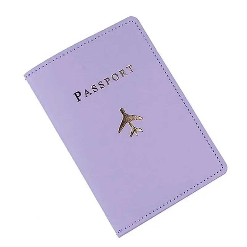 étui de couverture de passeport monochrome pour hommes et femmes, étiquette de bagage, porte-cartes de voyage, étui portefeuille, accessoires de voyage, mode