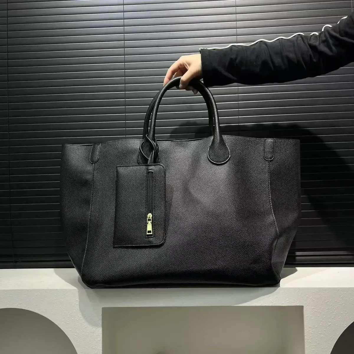 sac à main surdimensionné en cuir végétalien pour femme, sac de shopping de grande capacité, simple et polyvalent