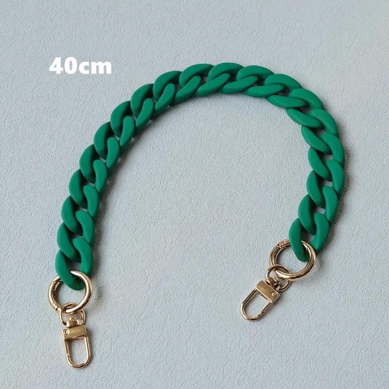 nouvelle chaîne d'accessoire de sac à main femme tendance, chaîne en résine givrée vert bonbon et bleu mat, sangle givrée pour pochette et sac à bandoulière femme