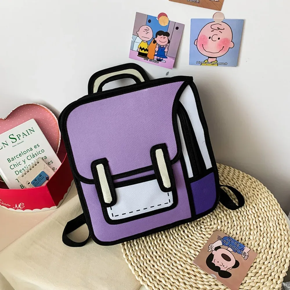 sac à dos scolaire 2d tendance avec imprimé de bande dessinée de conte de fées, grande capacité, léger, pour garçons et filles, cadeau