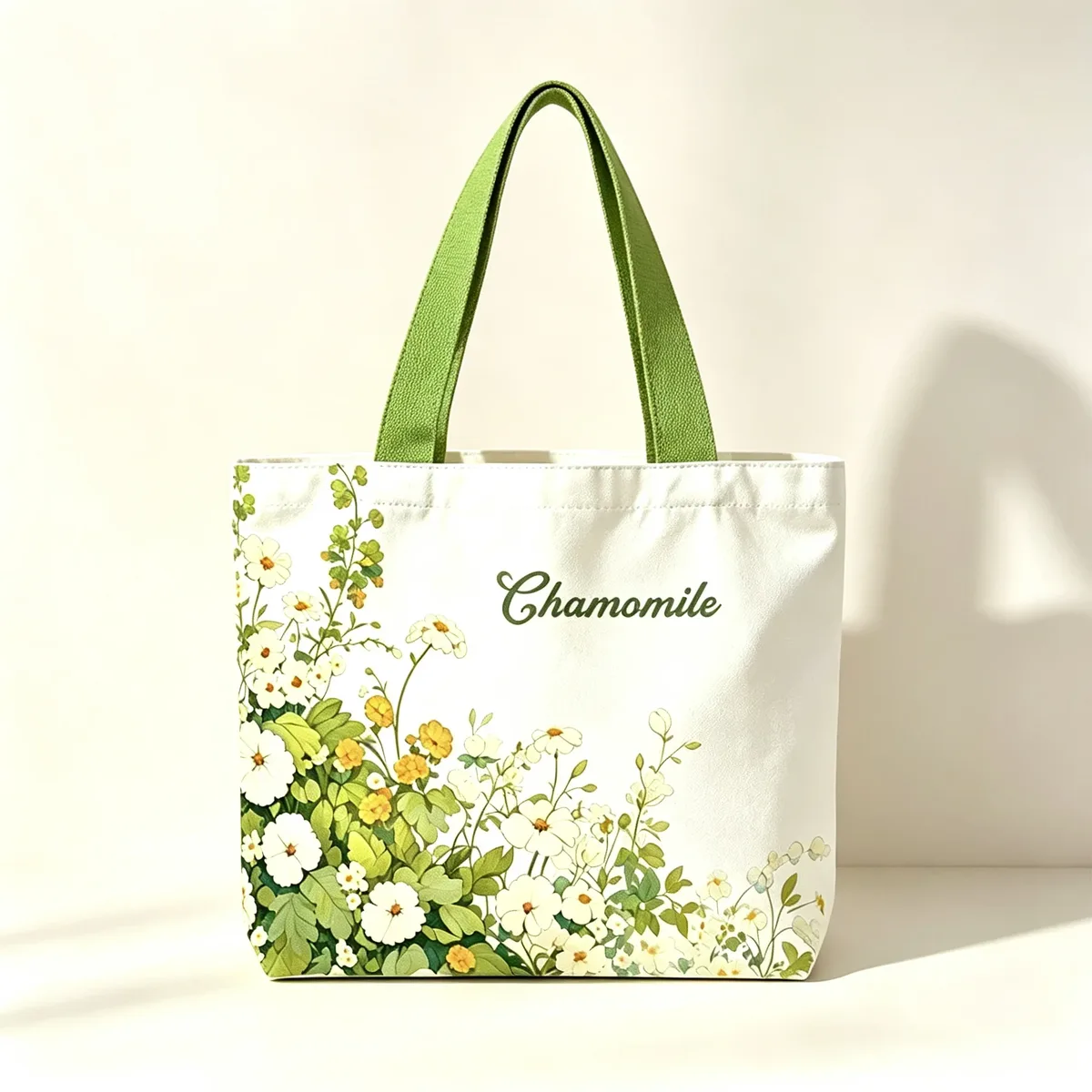 sac fourre-tout en toile vintage à motif floral de camomille, sac à main esthétique à imprimé de fleurs sauvages, sac fourre-tout bohème botanique pour le shopping quotidien et le travail