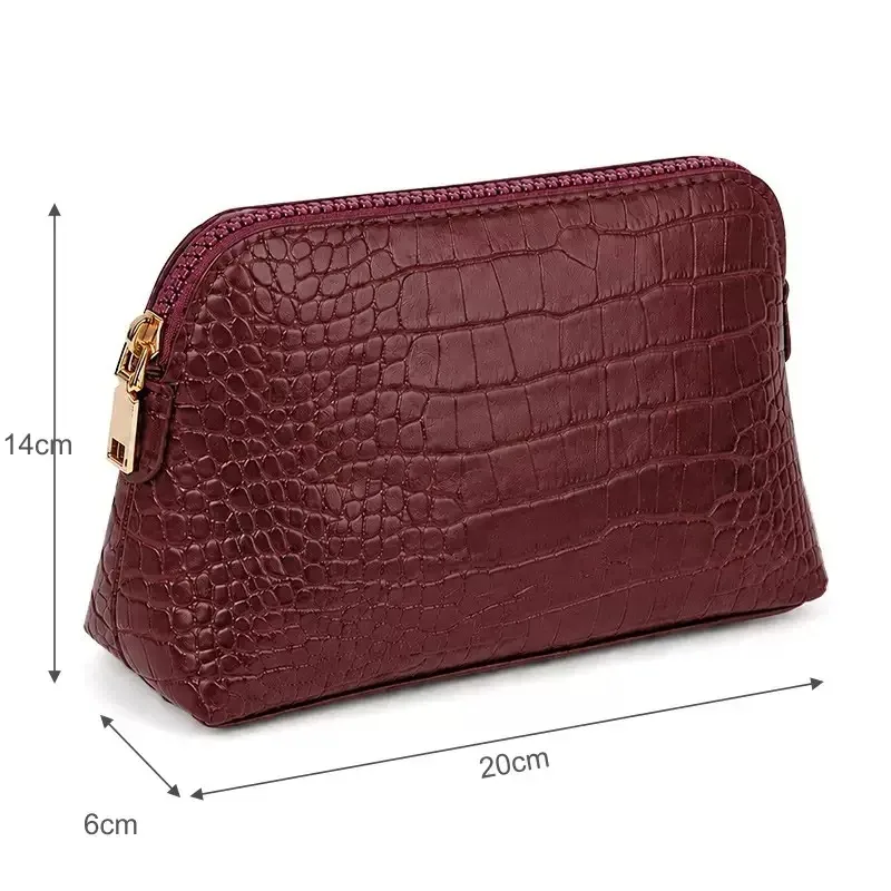 sac de rangement de cosmétiques en cuir pu avec lettres personnalisées, sac de maquillage de couleur unie d'atmosphère simple classique, sac de lavage avancé à fermeture éclair