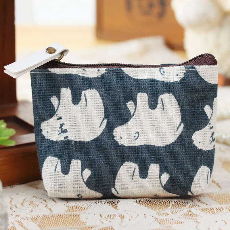 porte-monnaie à motif de fleurs, petit portefeuille en toile fraîche pour dames et filles, sac de rangement pour écouteurs, clé de monnaie, pochette à fermeture éclair