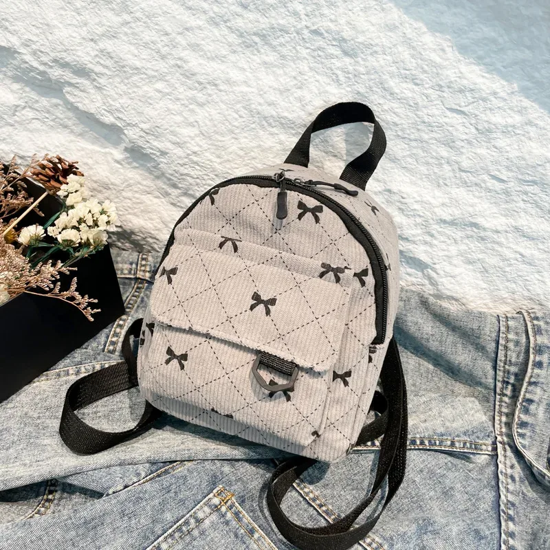 sac à dos d'hiver pour femmes, sac à deux épaules de célébrité coréenne, imprimé nœud papillon, sac à dos de mode pour adolescentes, sac à dos kawaii pour shopping