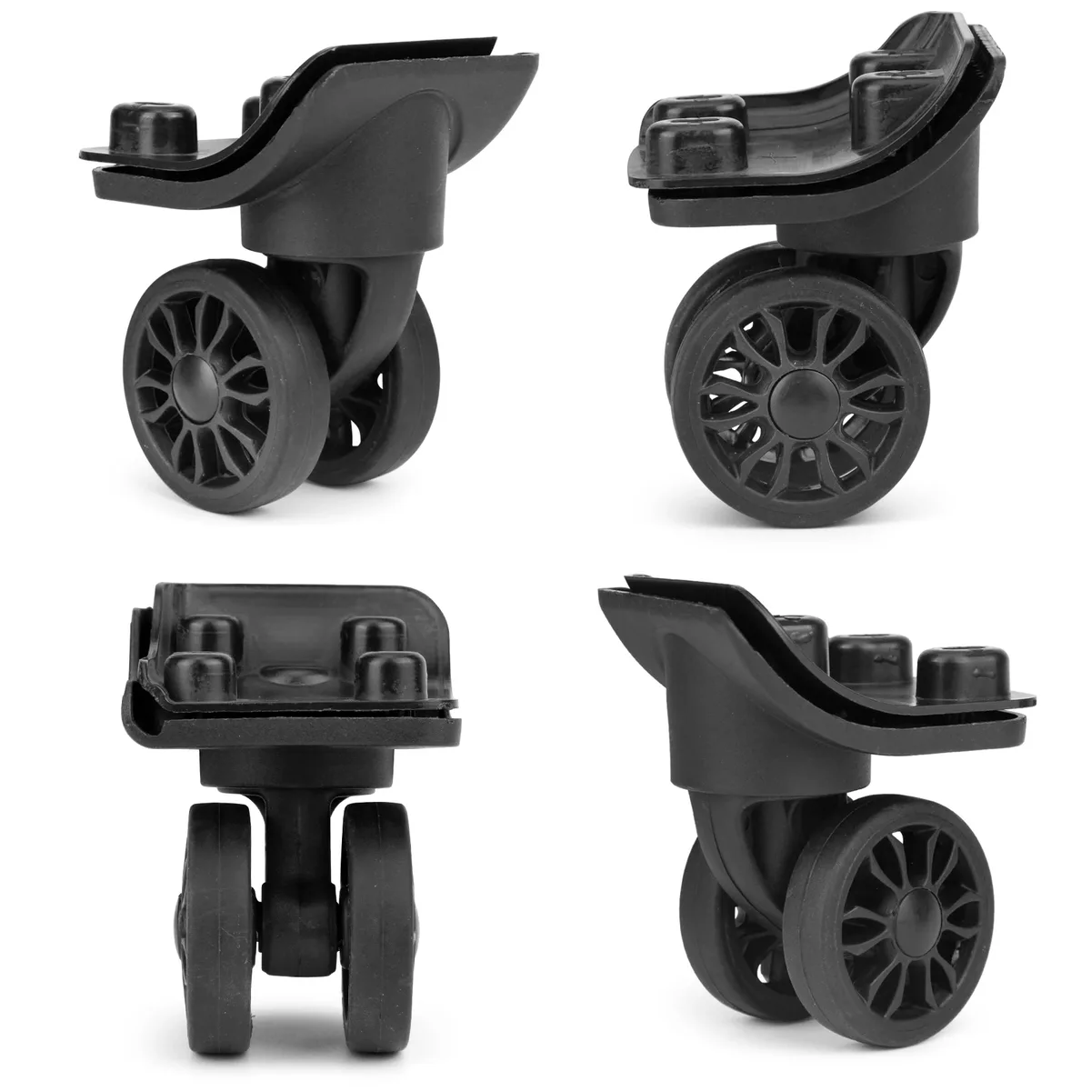 2 pièces st0149 chariot roulette remplacement valise boîte à bagages roues double rangée 360 °   kit de réparation de spinner, roues robustes