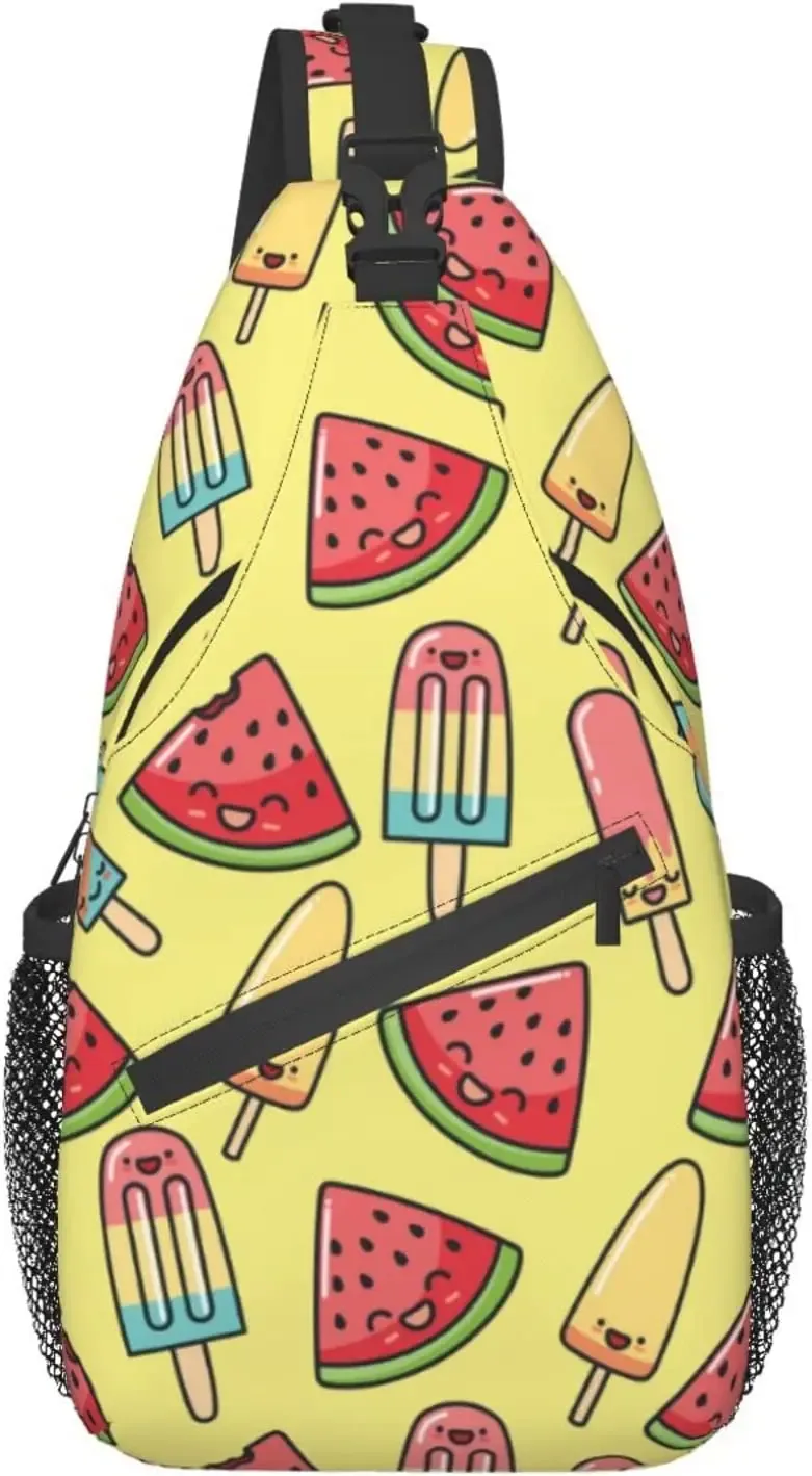 sac à bandoulière à motif de gels sans couture pour femmes et hommes, sacs à bandoulière à imprimé fruits, sac à dos décontracté, sac de poitrine, sac à dos initié