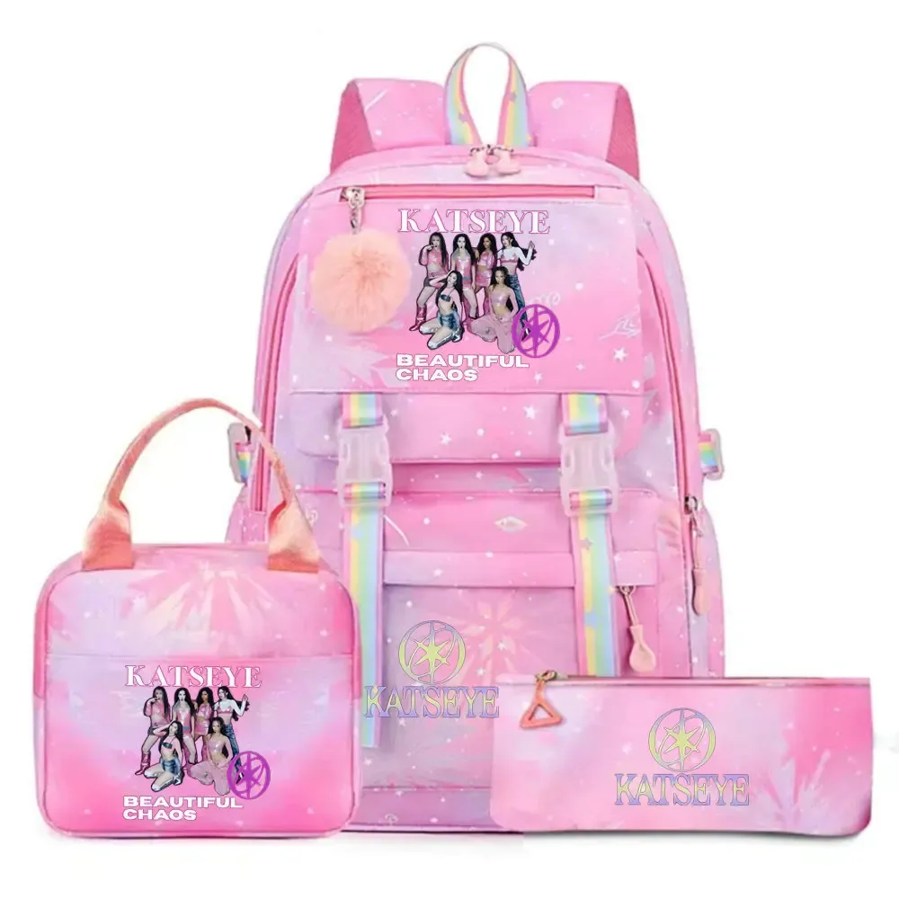 Sac Dos Toile Tissu Doux Motifs Graphiques Bandes Arc Ciel Poignées Rétractables Sangles Coussin Air Grande Capacité Unisexe Voyage École